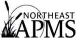 Northeast APMS regional chapter logo with aquatic plants and water background.